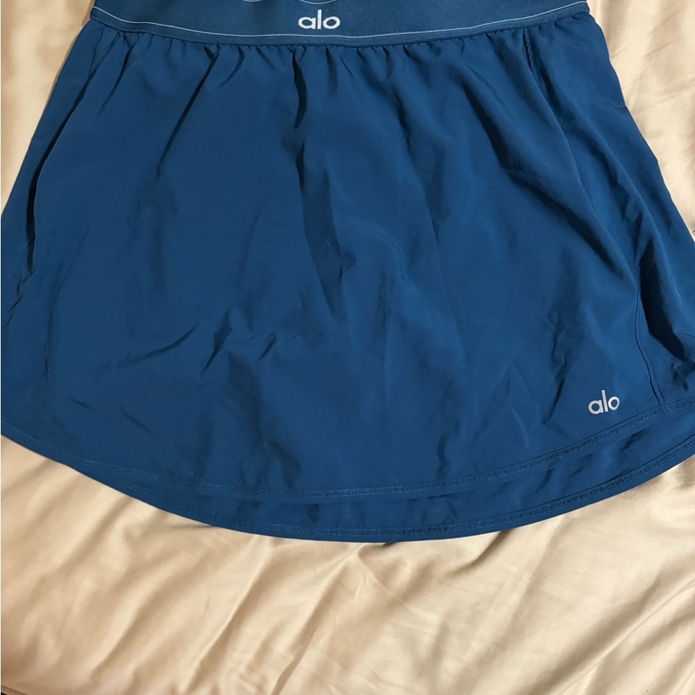 ALO Yoga Blue Skater Mini Skirt for Athletic Occasions